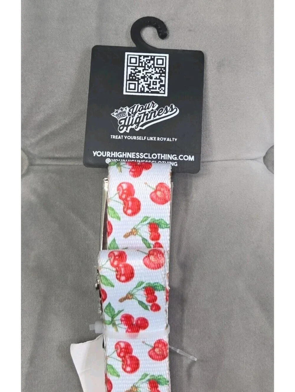 Your Highness Cherry Pie White Belt Silver Metal Buckle Zumiez New